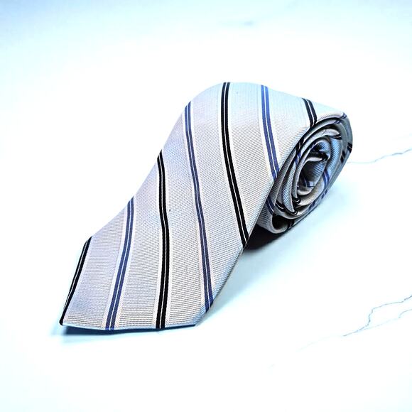 Brooks Brothers 346 Vintage NWT Striped Woven Silk Repp Tie 59" L 3 1/2" W - Picture 1 of 10